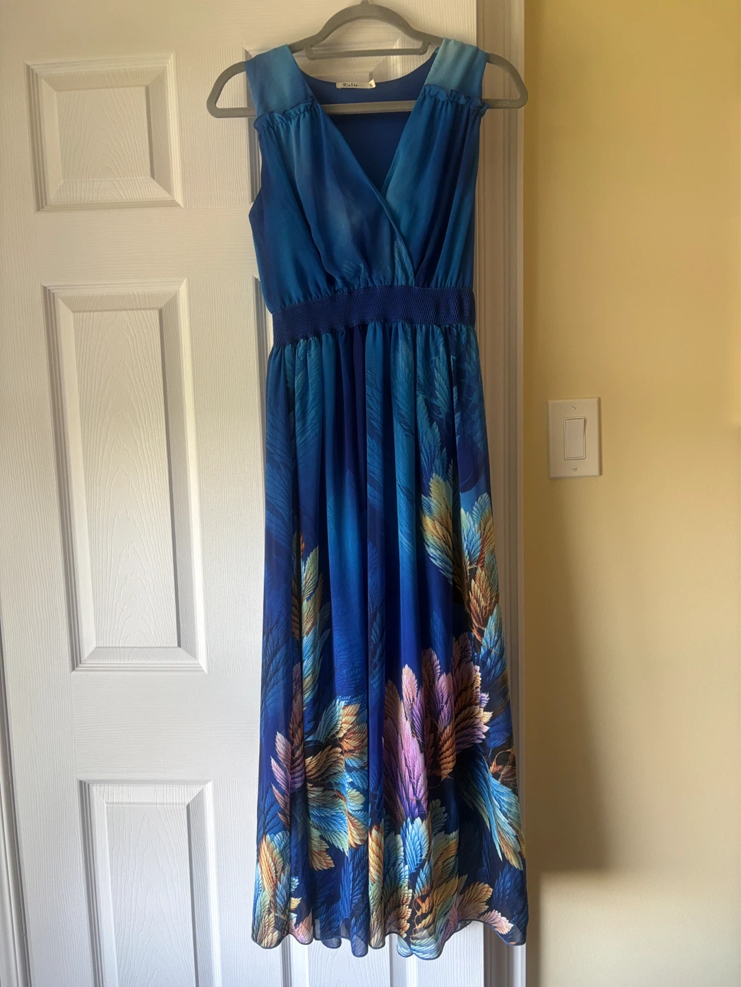 Blue Floral Maxi Dress size small