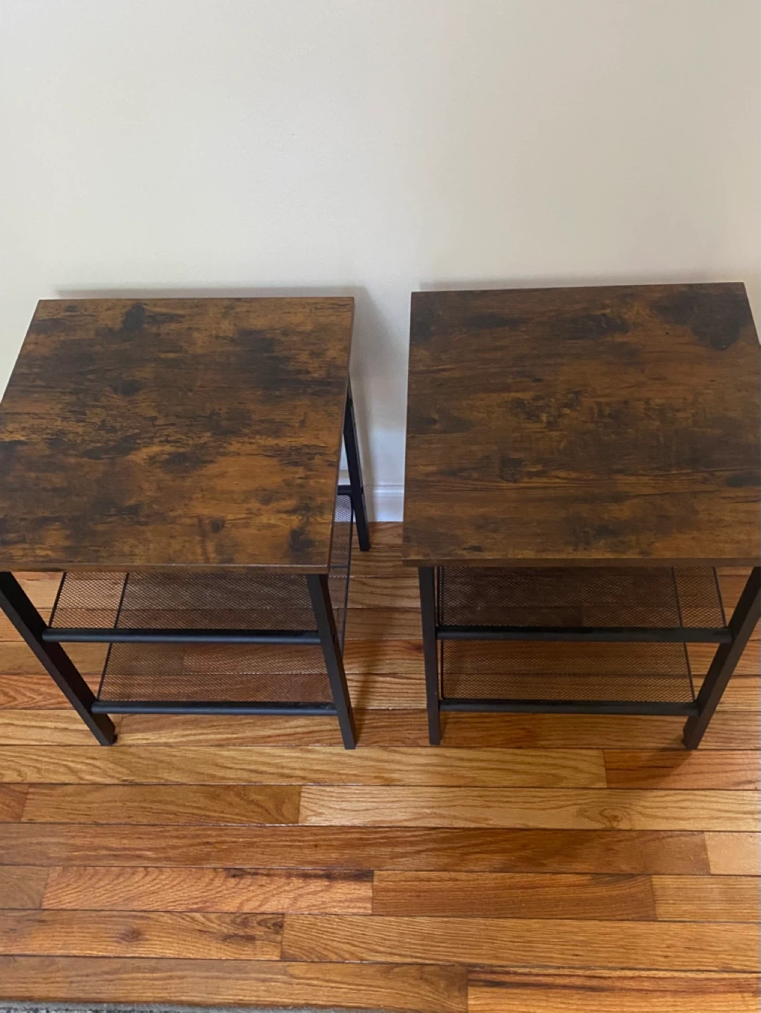 Rustic Brown and Black 3-Tier Side Table - photo 2