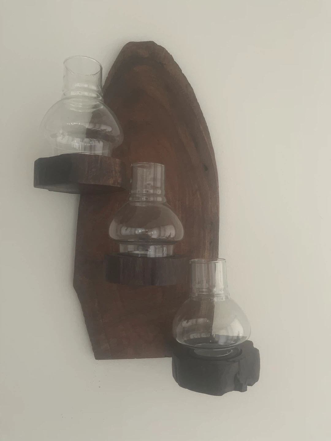 Wooden Wall Mounted Vase Set