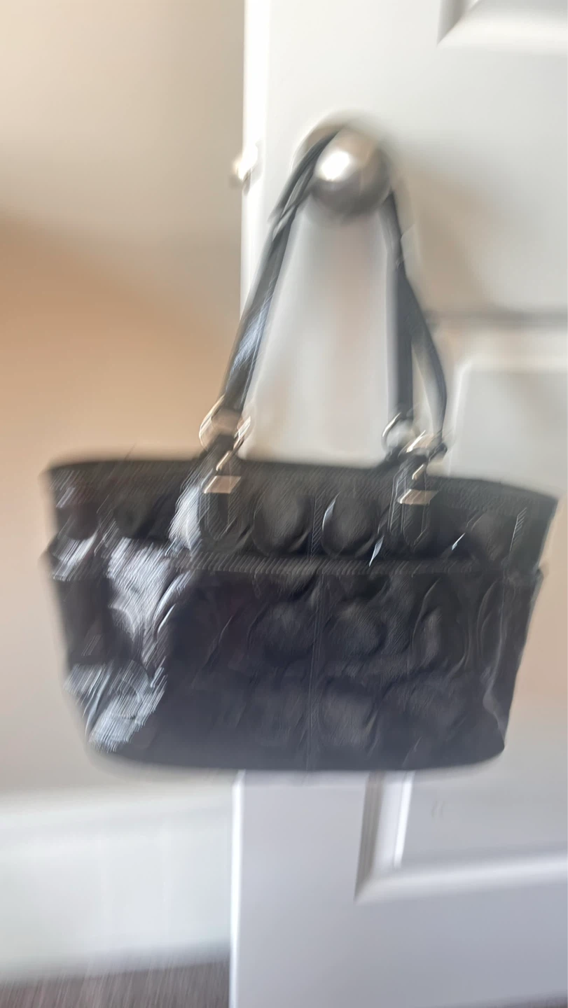 Black Coach Patent Leather Embossed Tote Bag - photo 3