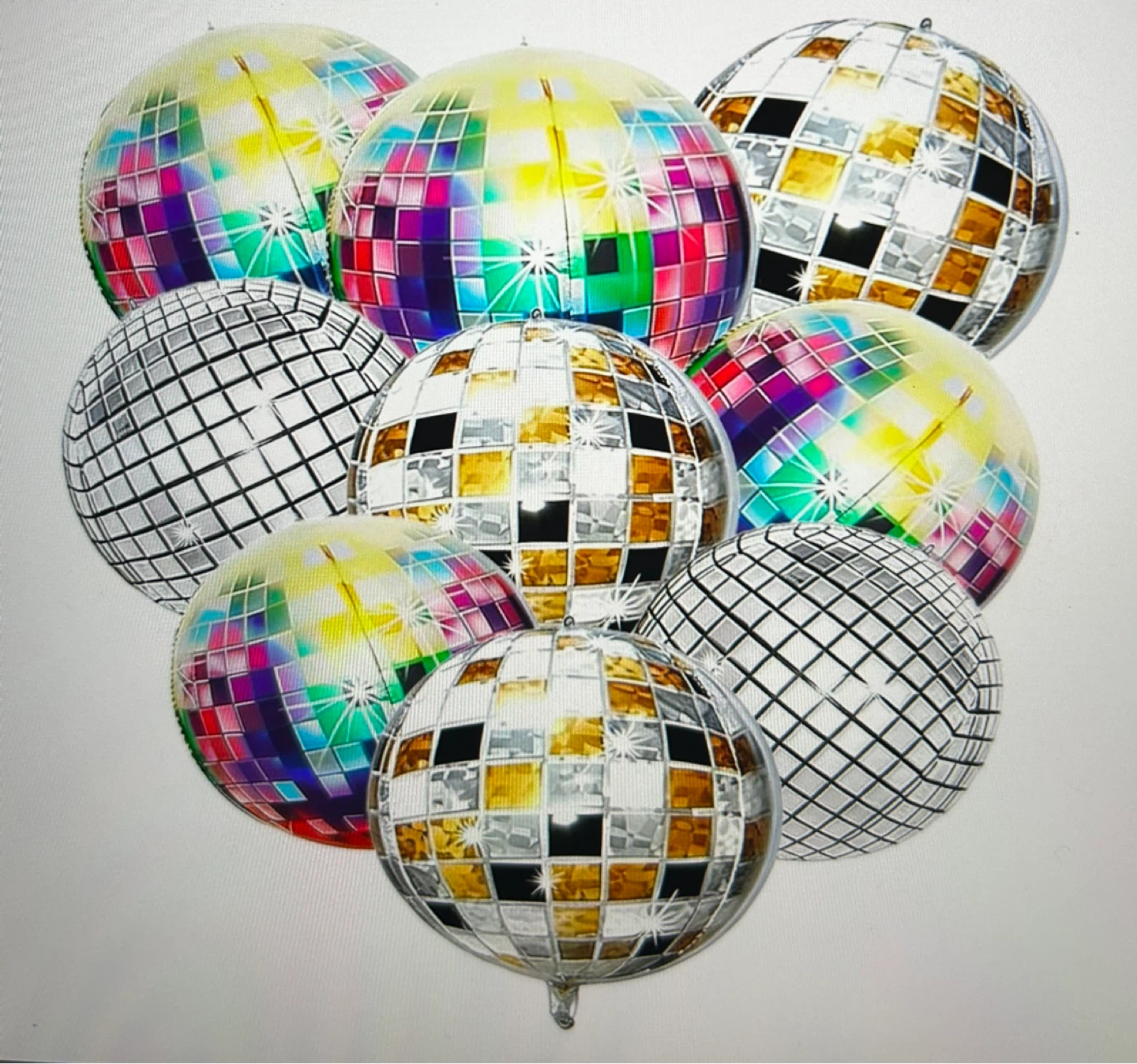 22 inch Disco Ball Foil Balloons (Pack of 9)