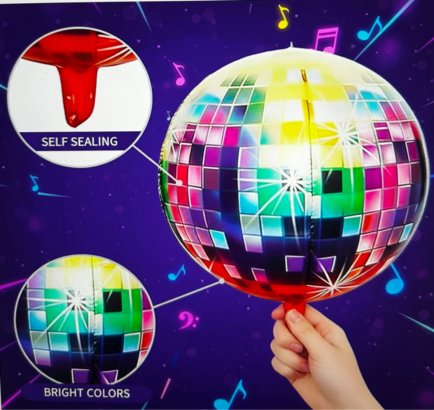 22 inch Disco Ball Foil Balloons (Pack of 9) - photo 5