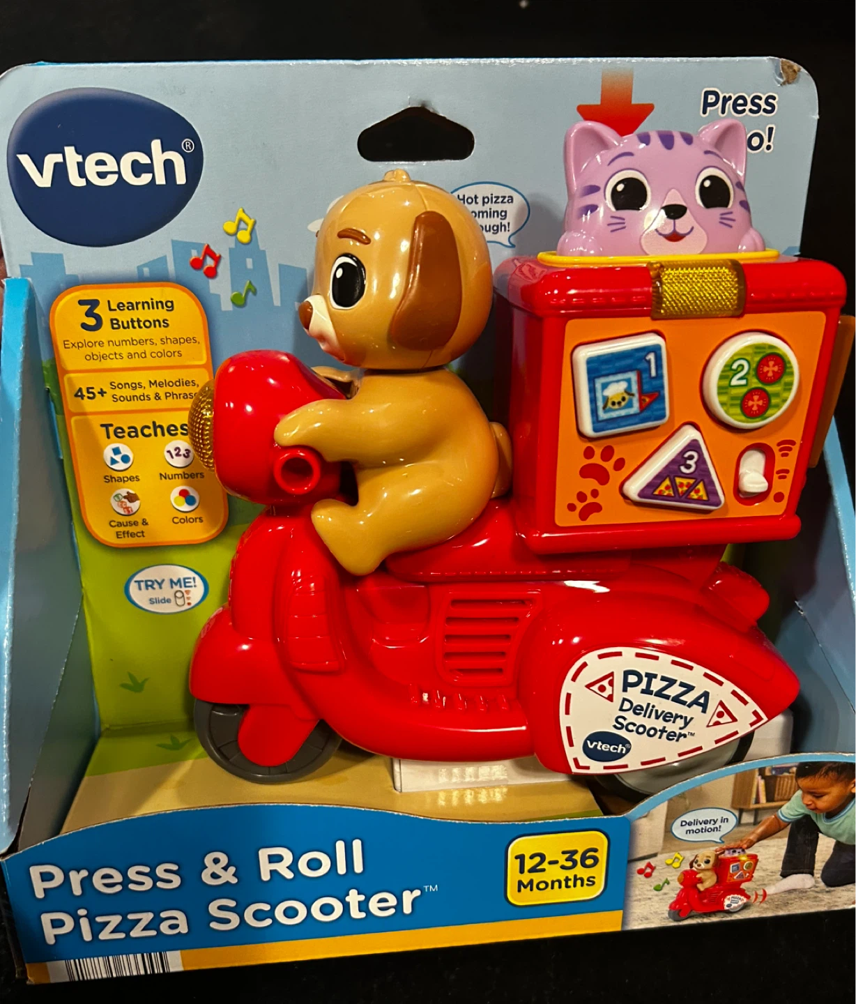 VTech Press & Roll Pizza Scooter Toy