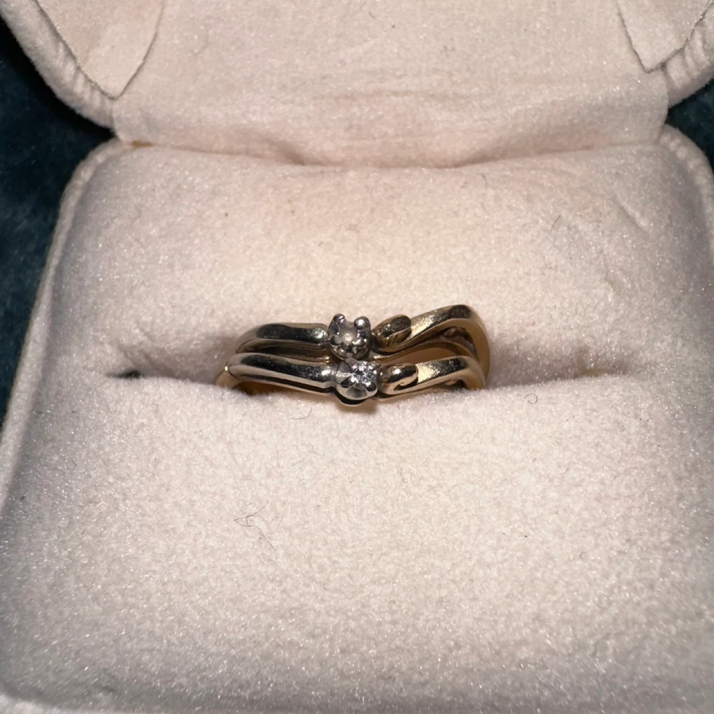 Yellow Gold Diamond Ring Set - photo 3