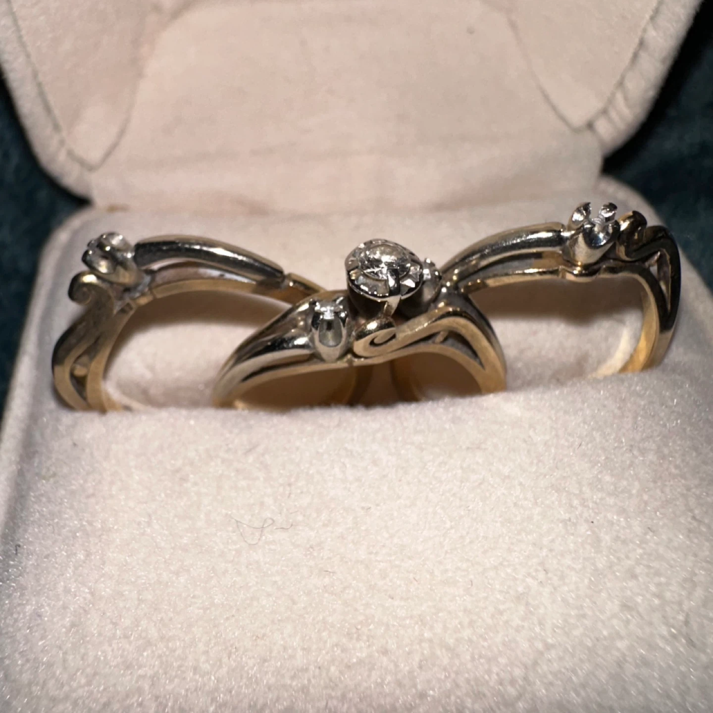 Yellow Gold Diamond Ring Set - photo 5