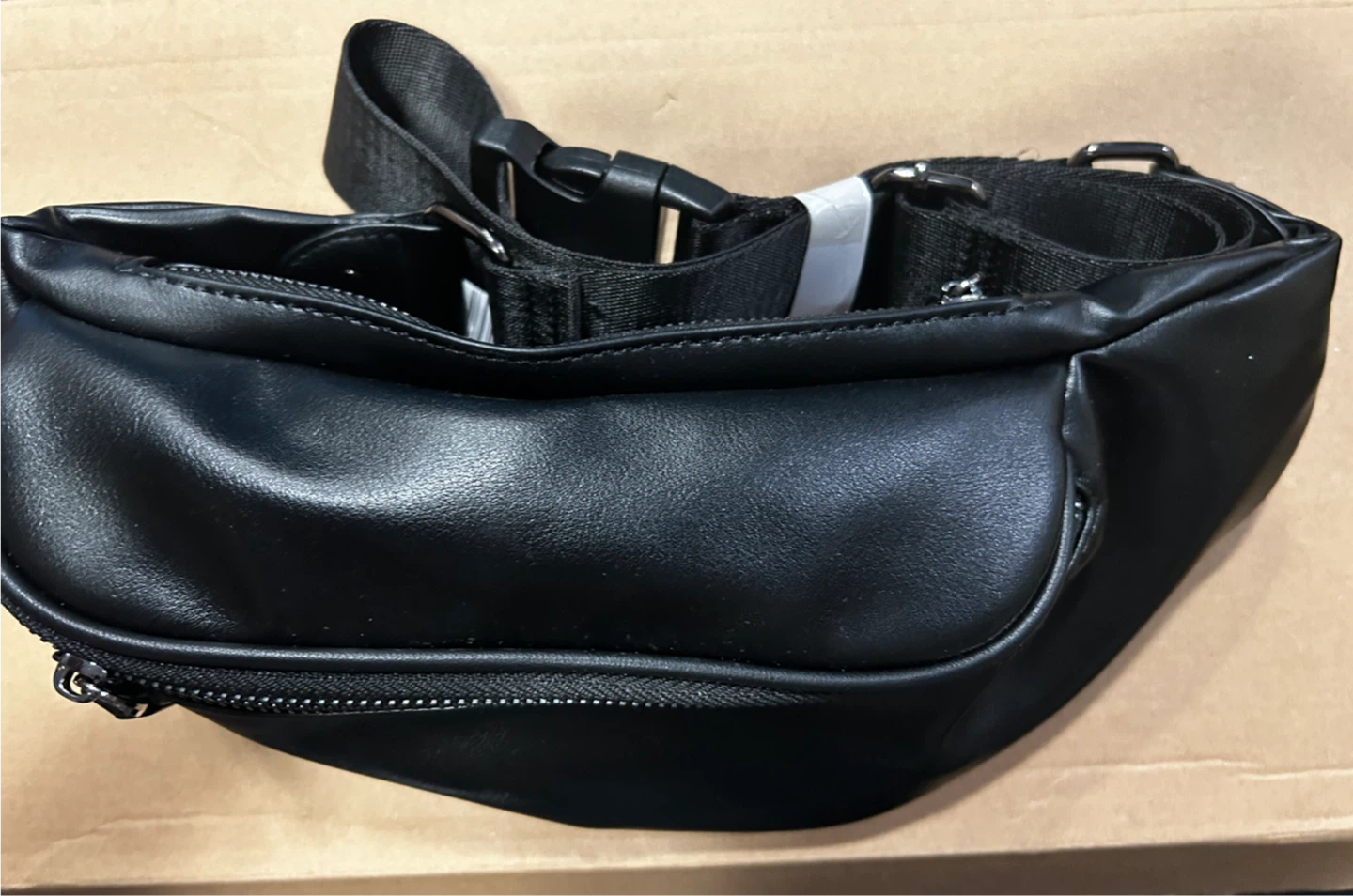 Black Faux Leather Fanny Pack / Crossbody Bag - photo 2