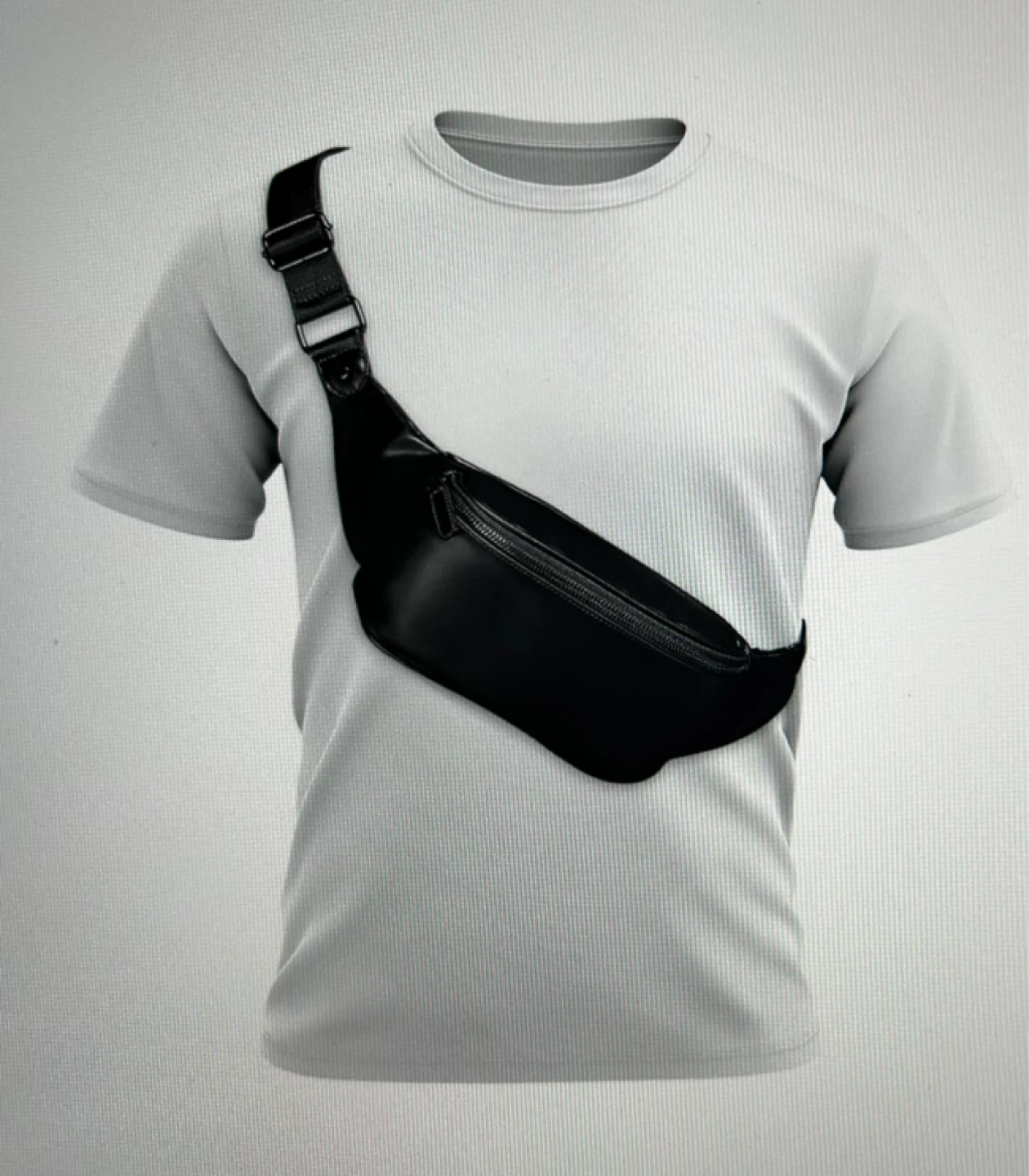 Black Faux Leather Fanny Pack / Crossbody Bag - photo 4