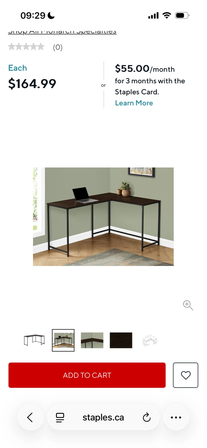 Staples L-Shaped Desk - photo 2