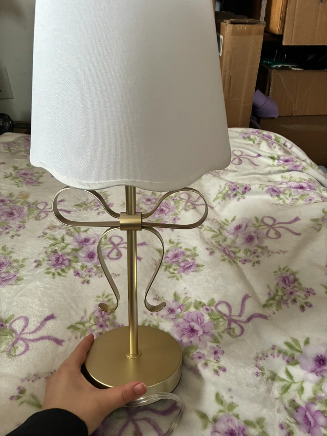 Gold Table Lamp with White Shade - photo 3