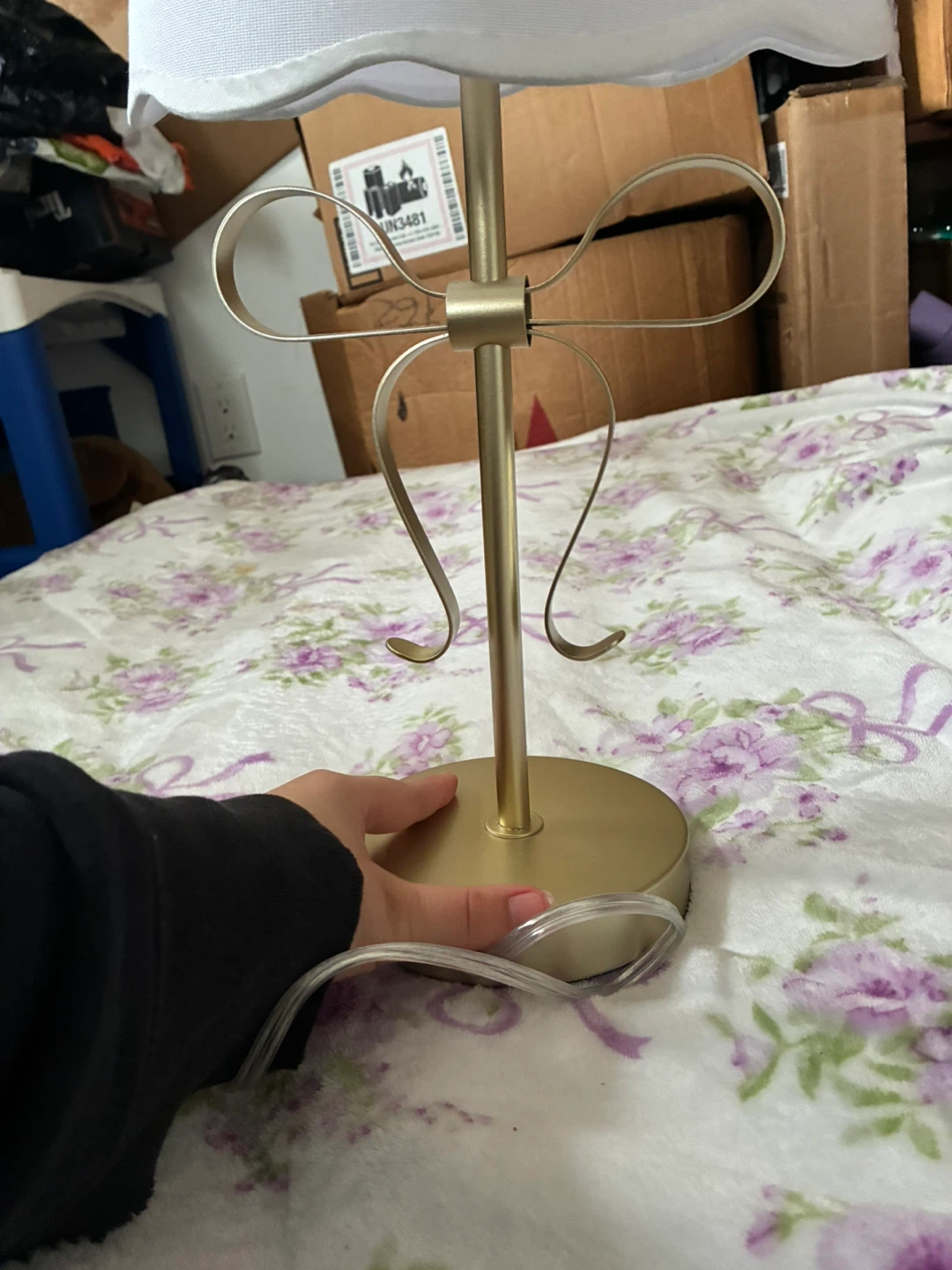 Gold Table Lamp with White Shade - photo 2