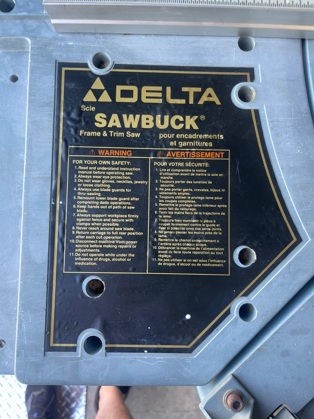Delta Sawbuck Frame & Trim Saw - photo 4