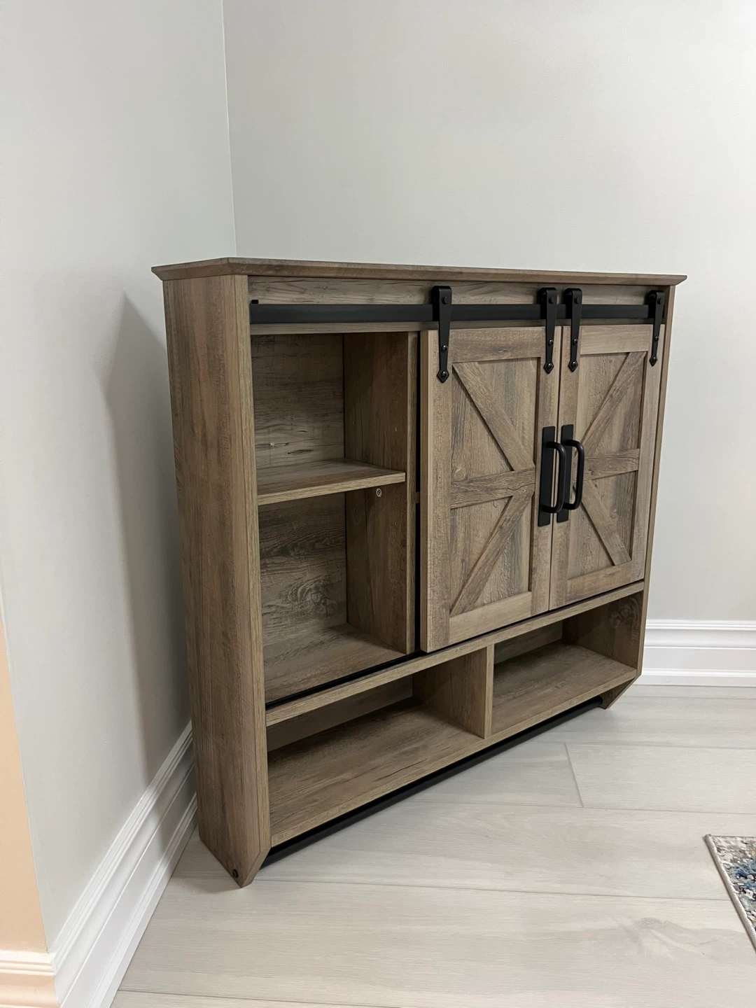 Large Farmhouse Bathroom Cabinet w/ Sliding Barn Doors! - photo 2