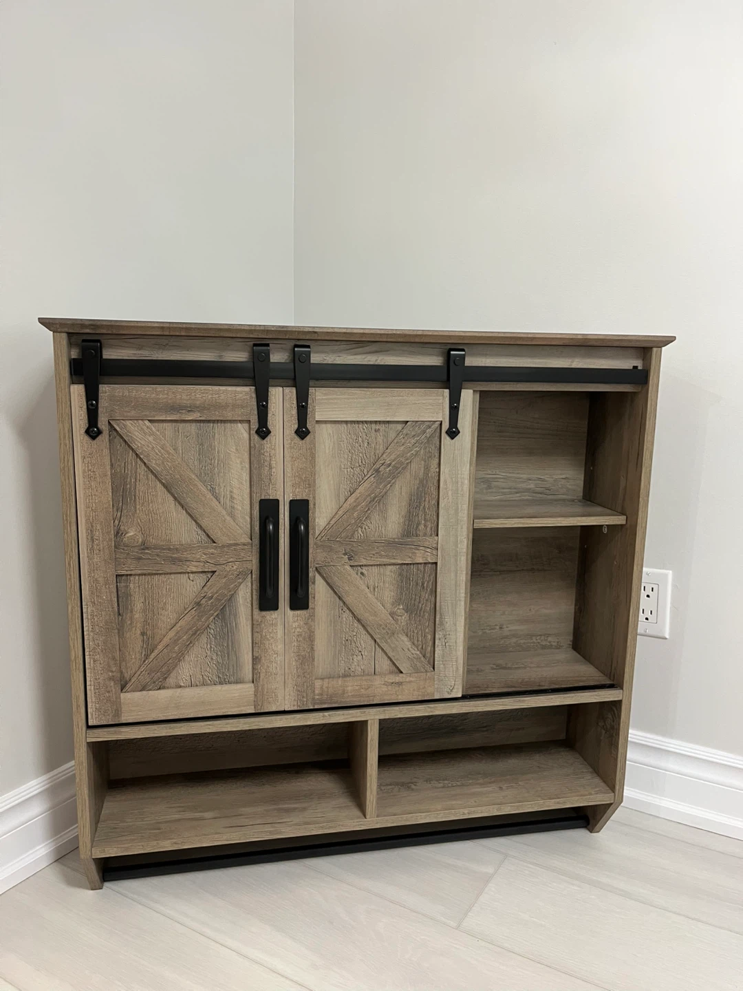 Large Farmhouse Bathroom Cabinet w/ Sliding Barn Doors! - photo 3
