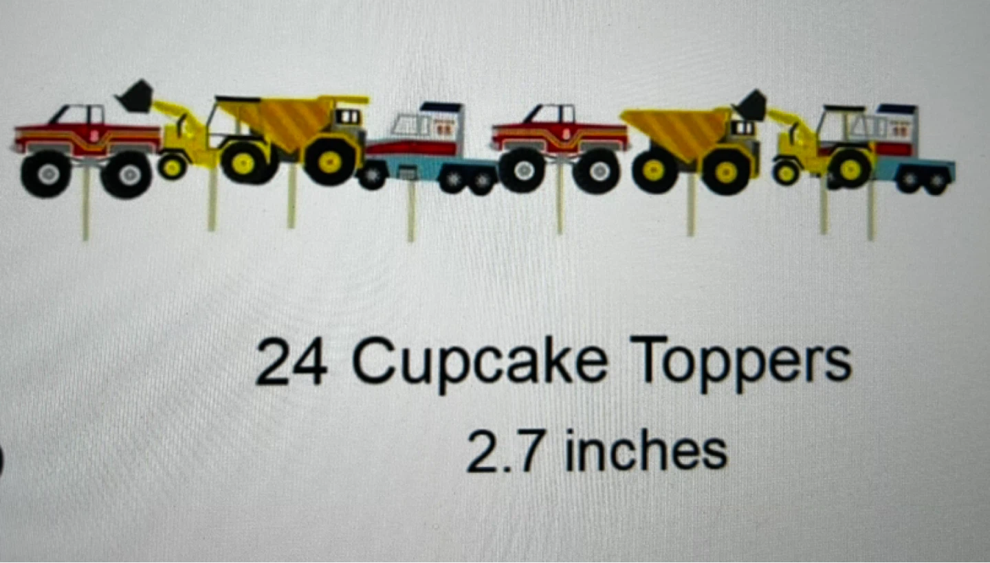 Construction Birthday Party Signs & Cupcake Toppers - photo 4