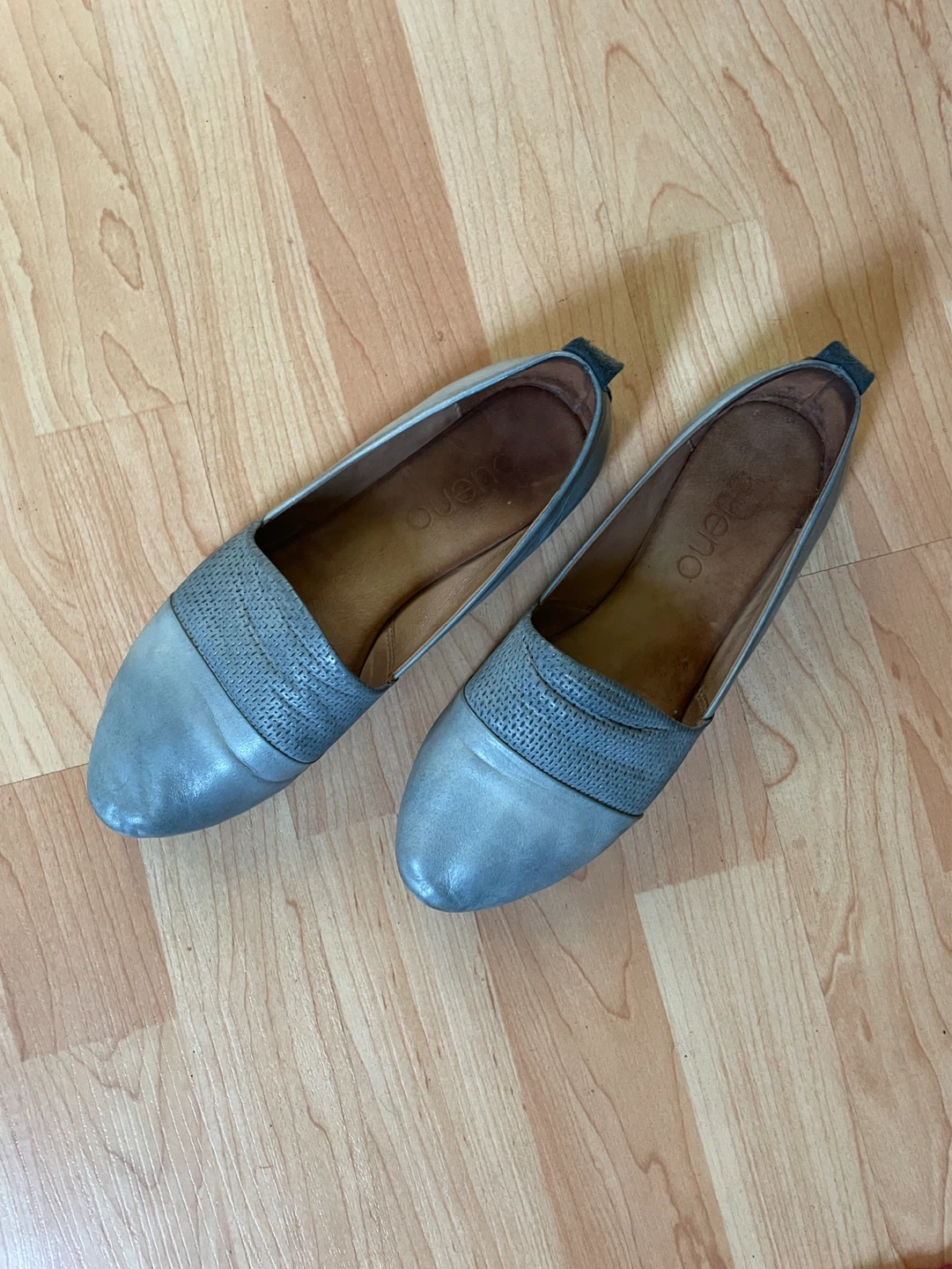 Bueno Blue Leather Loafers