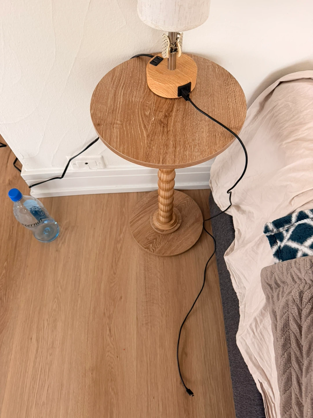 Wooden Accent Table with Lamp - photo 2