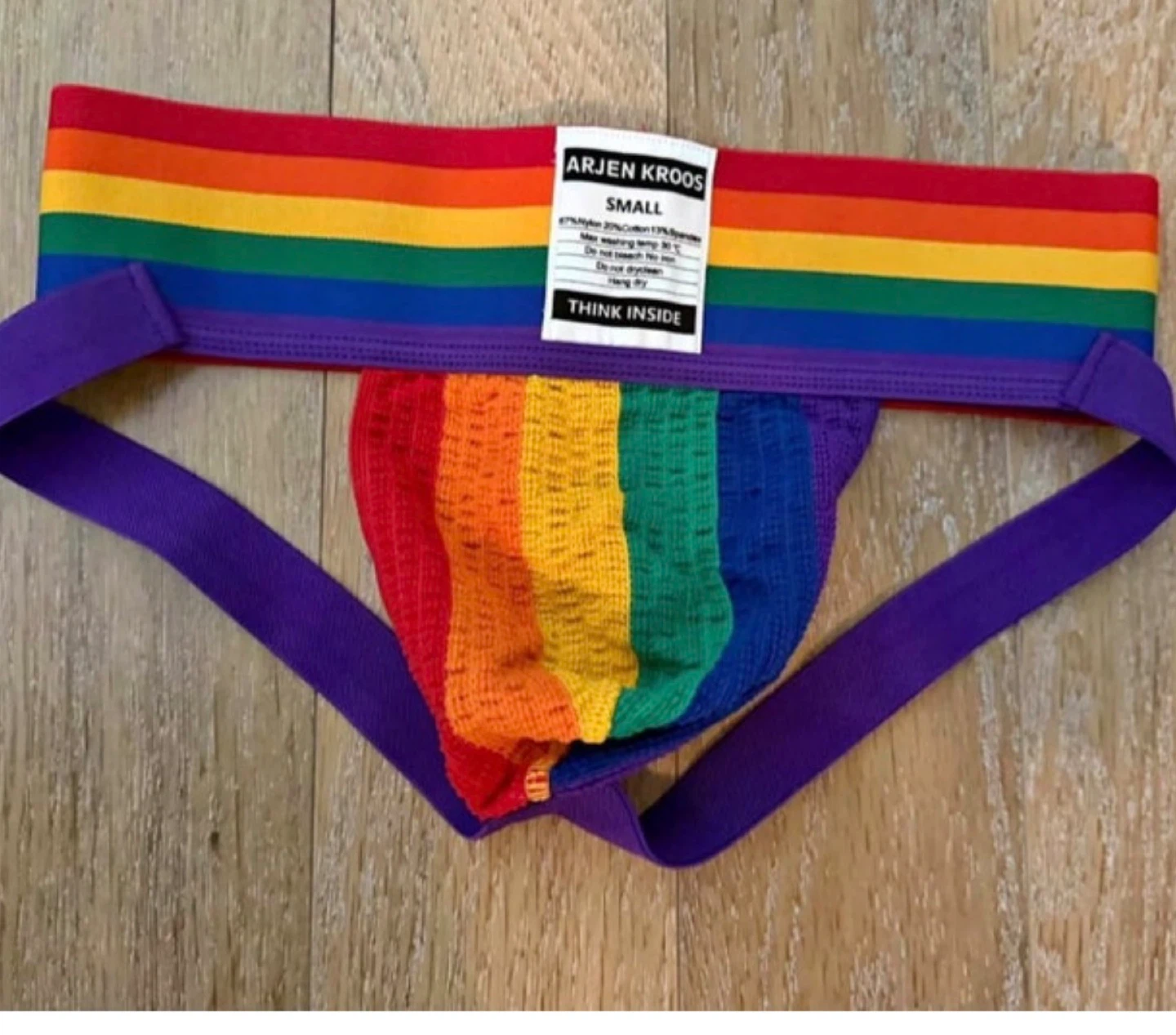 Jockstrap jock Pride gay rainbow Men  Sz S Arjen Kroos briefs