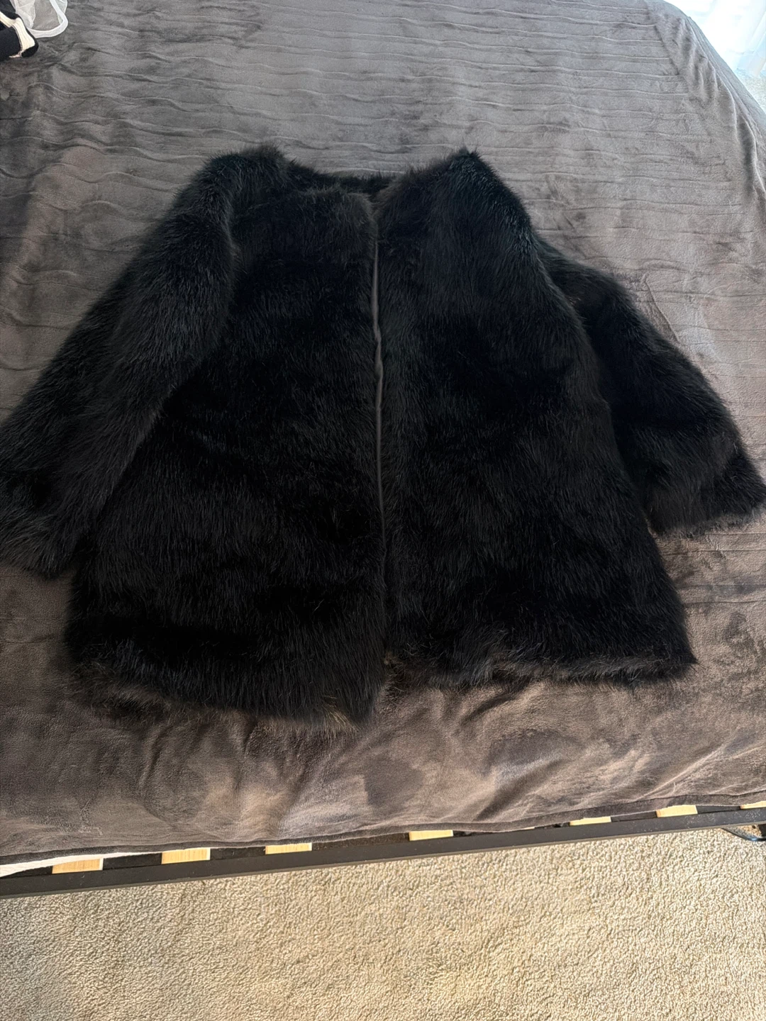 Black Faux Fur Coat