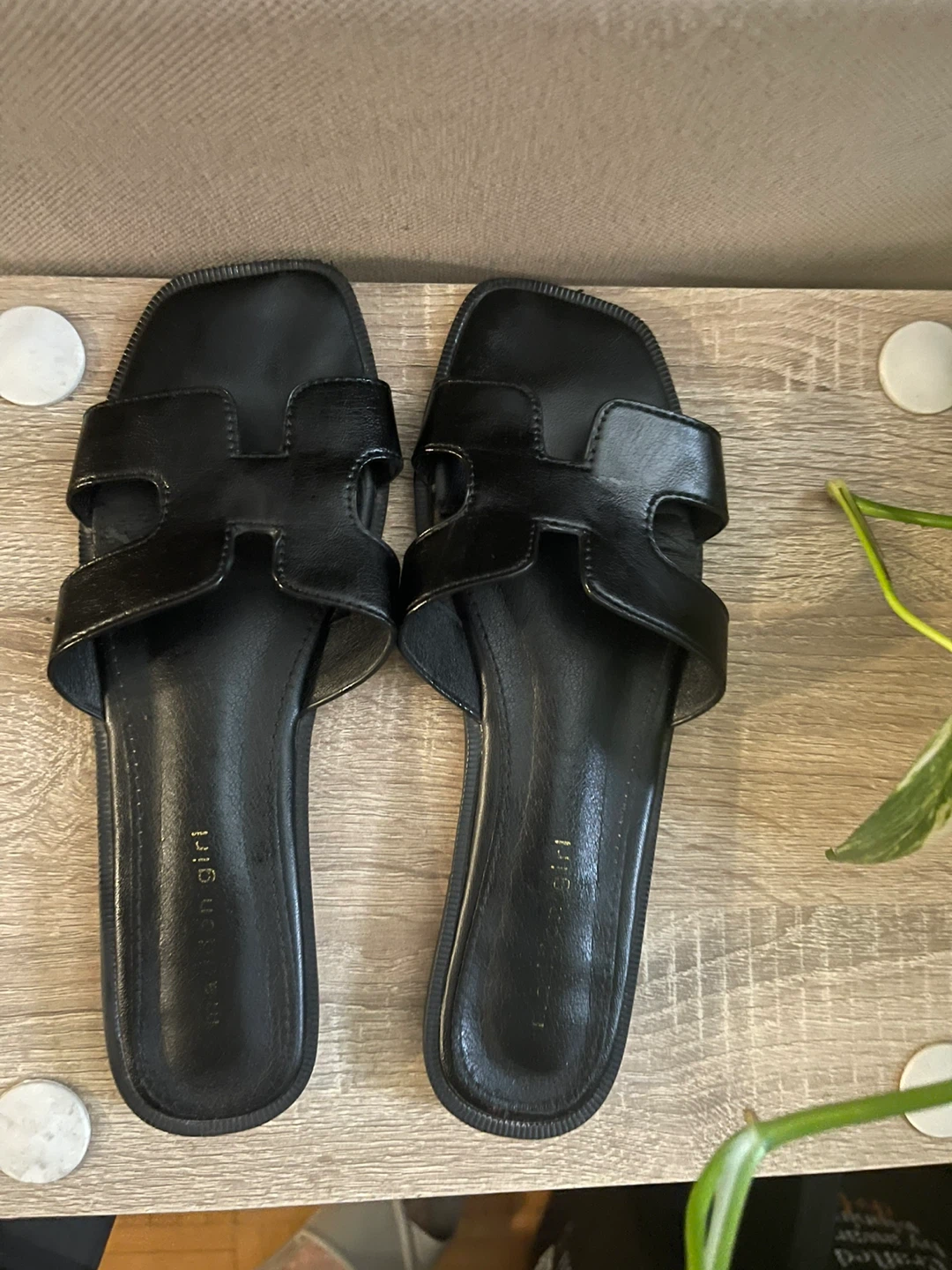 Malia Girl Black Slide Sandals