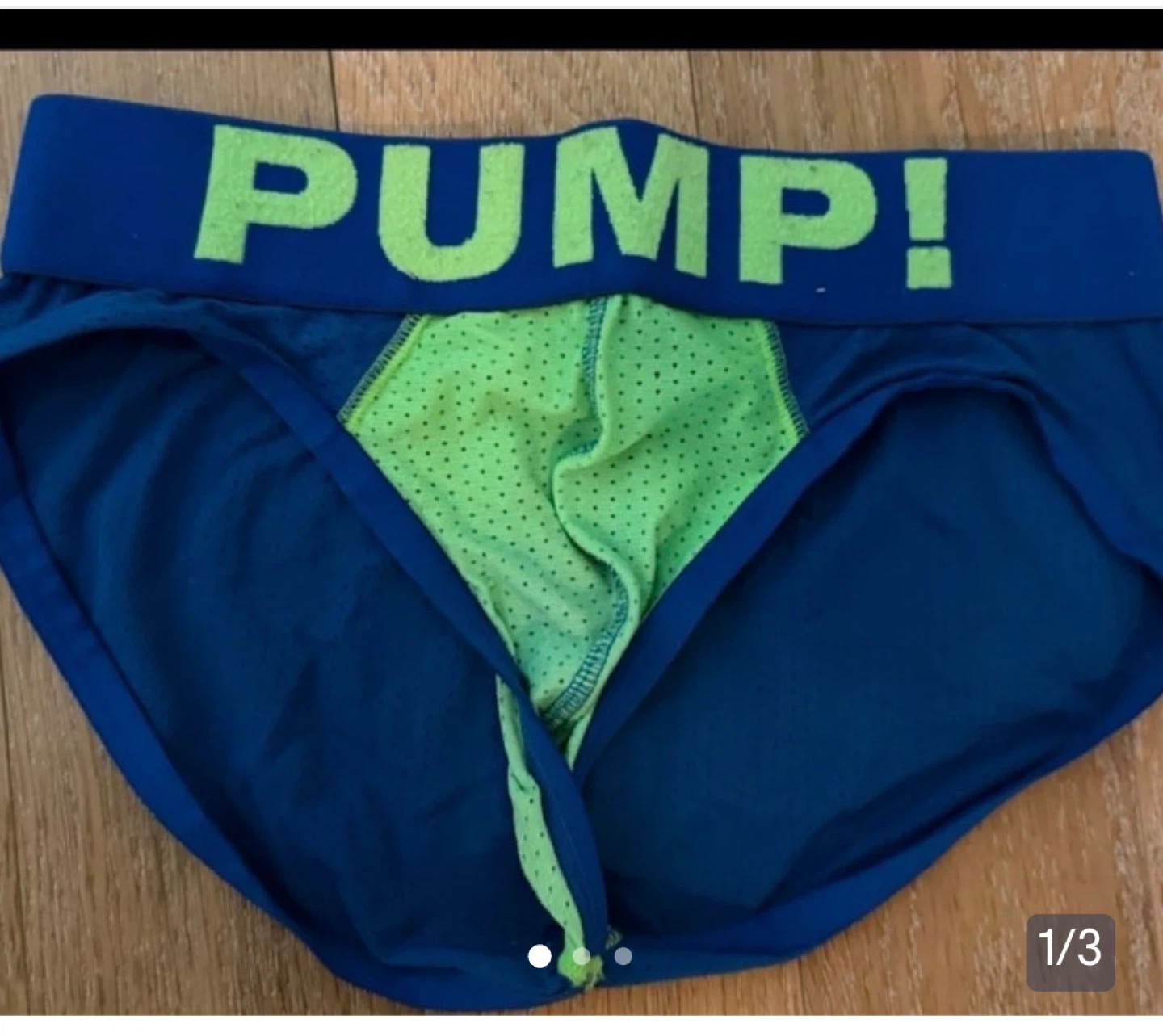PUMP! Men's Blue & Green Briefs Sz S/M jockstrap