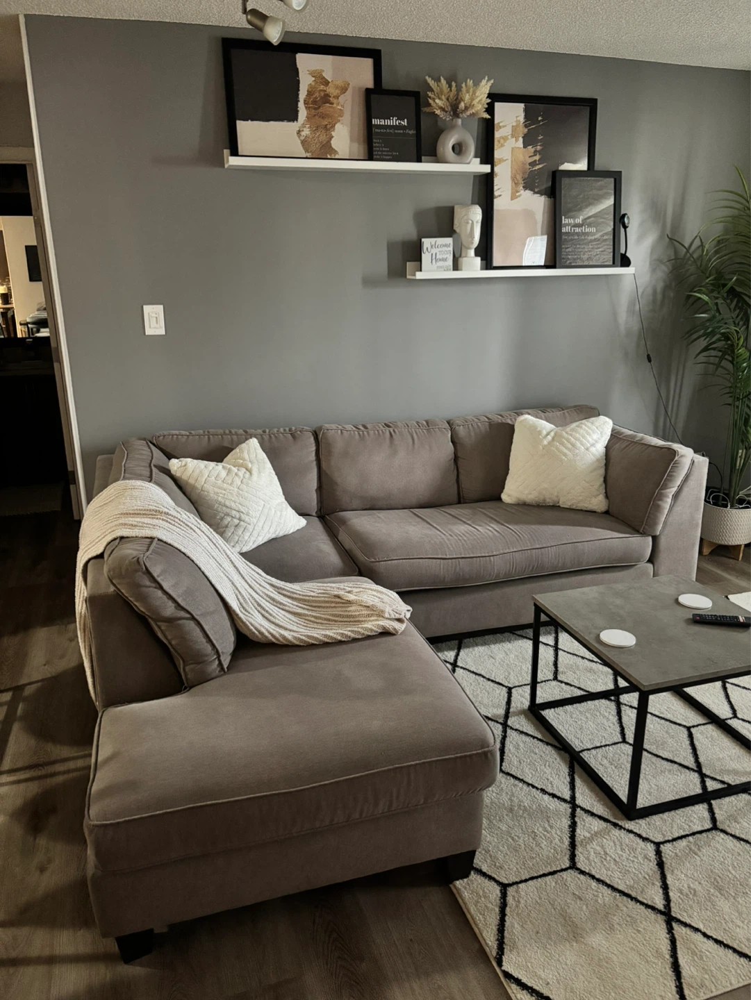 Grey Sectional Sofa with Chaise
