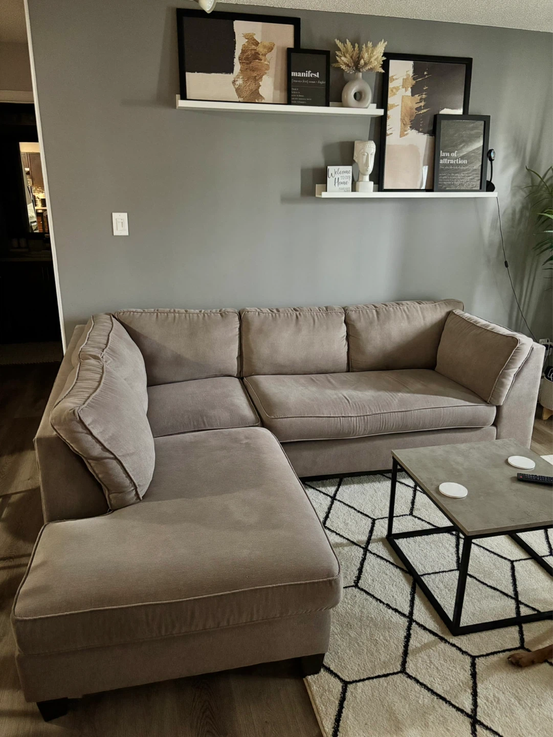 Grey Sectional Sofa with Chaise - photo 2
