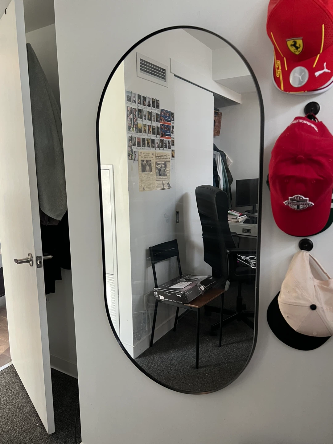 Oval Mirror with Black Frame - photo 2
