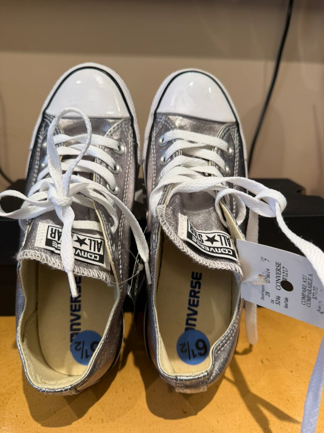 Converse All Star Chuck Taylor Silver Shoes Size 6.5Y - photo 5