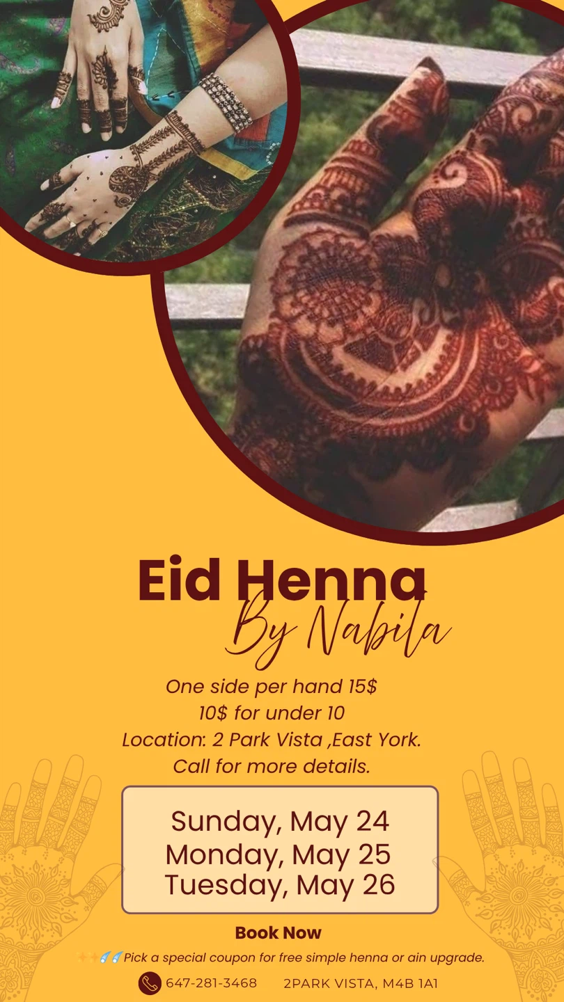 Eid Henna Services by Nabila