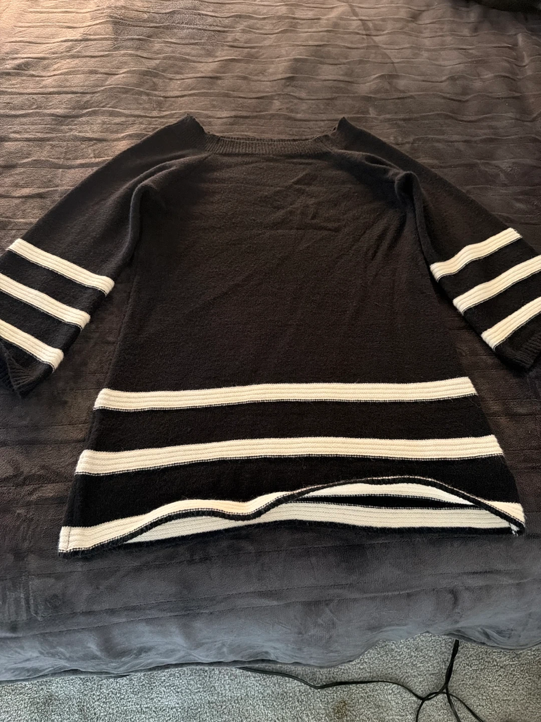 Black and White Striped Sweater