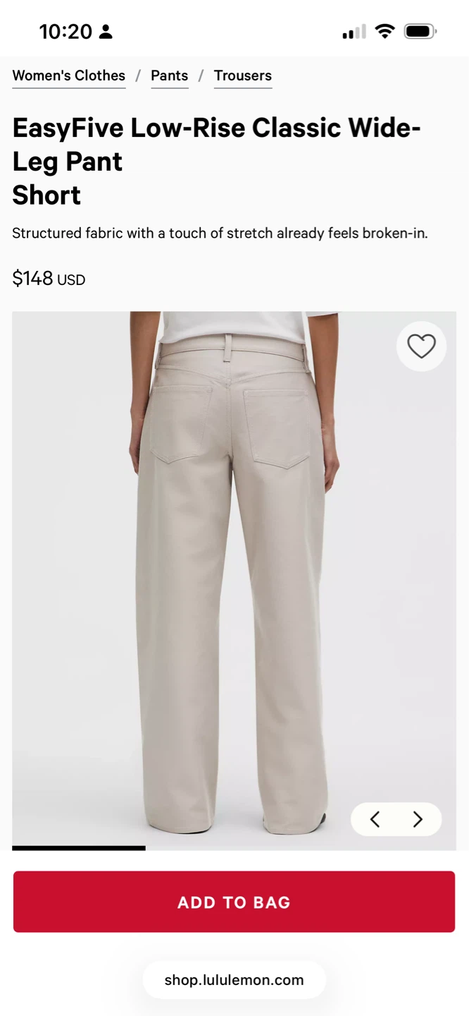 Lululemon EasyFive Classic Wide-Leg Pants Size 29 Beige - photo 2