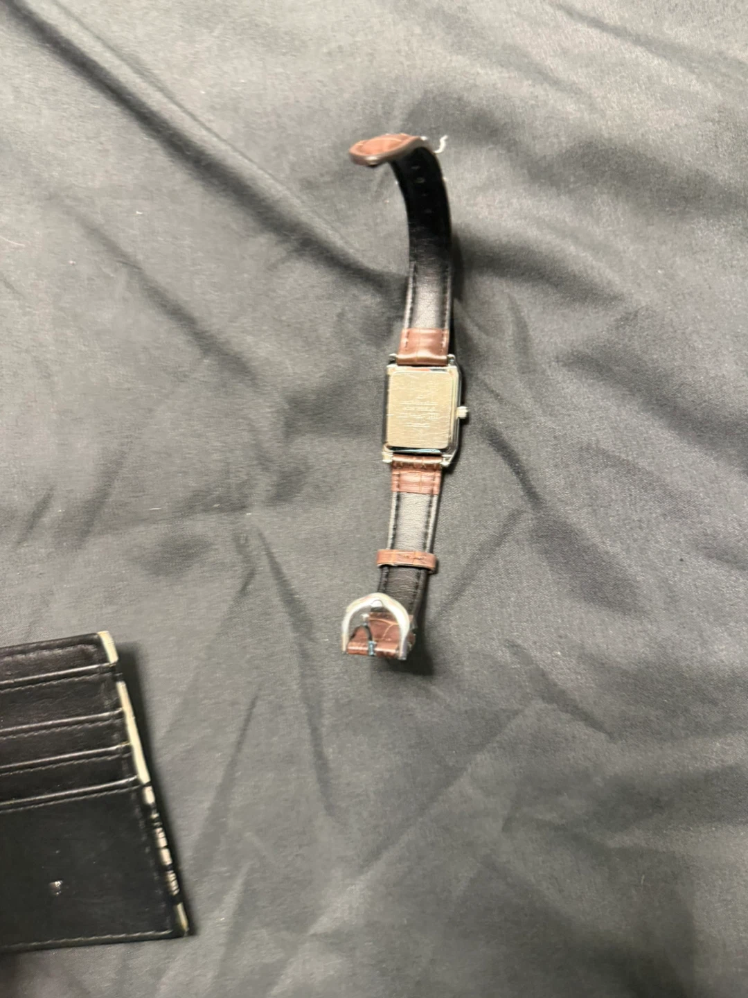 Women's Rectangular Face Watch with Brown Leather Band - photo 2