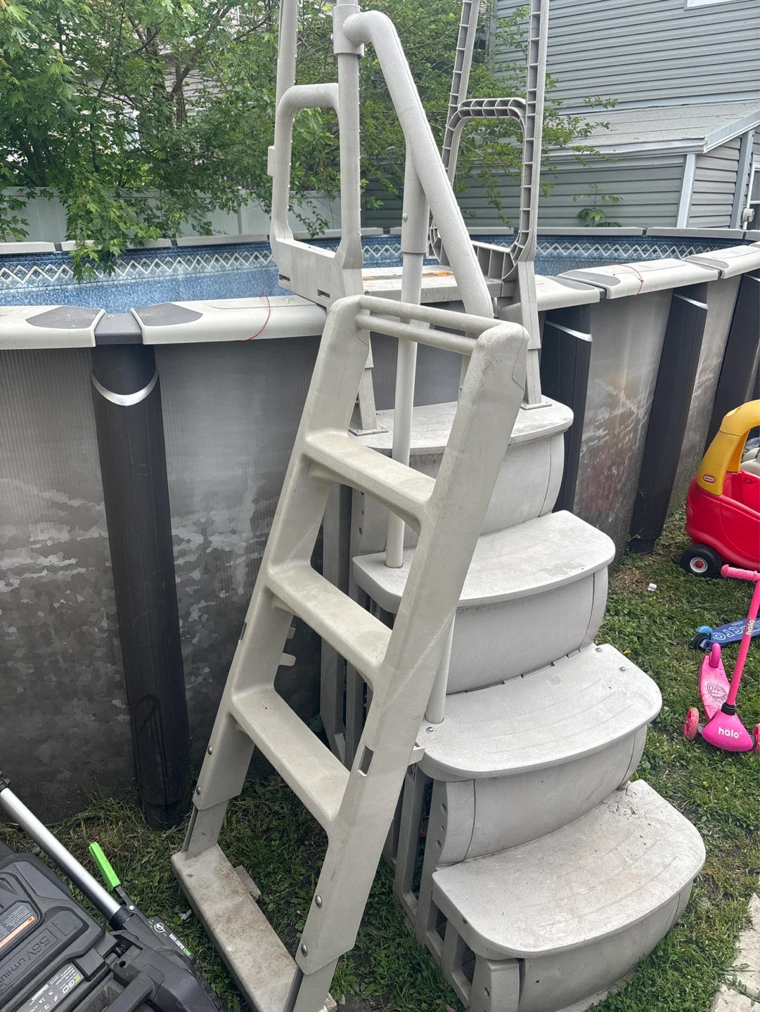 Pool stairs with ladder best offer