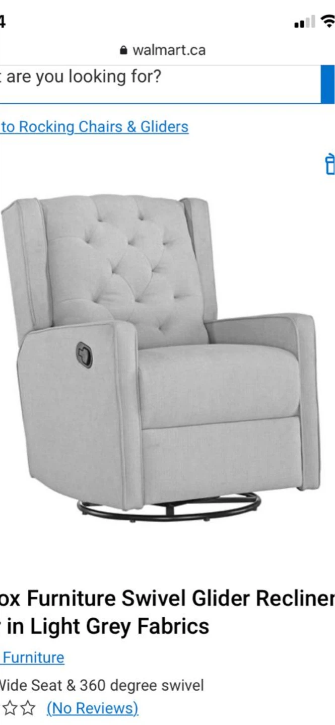 Serta Convertible Glider Recliner in Light Grey