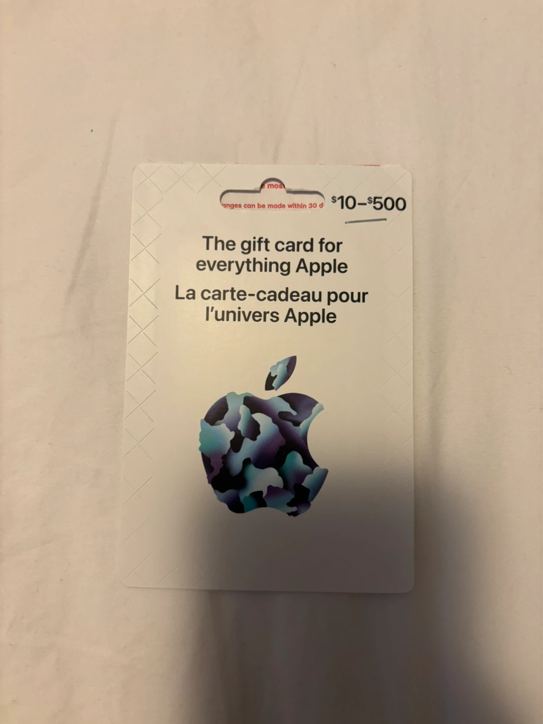 Apple Gift Card - $120.00