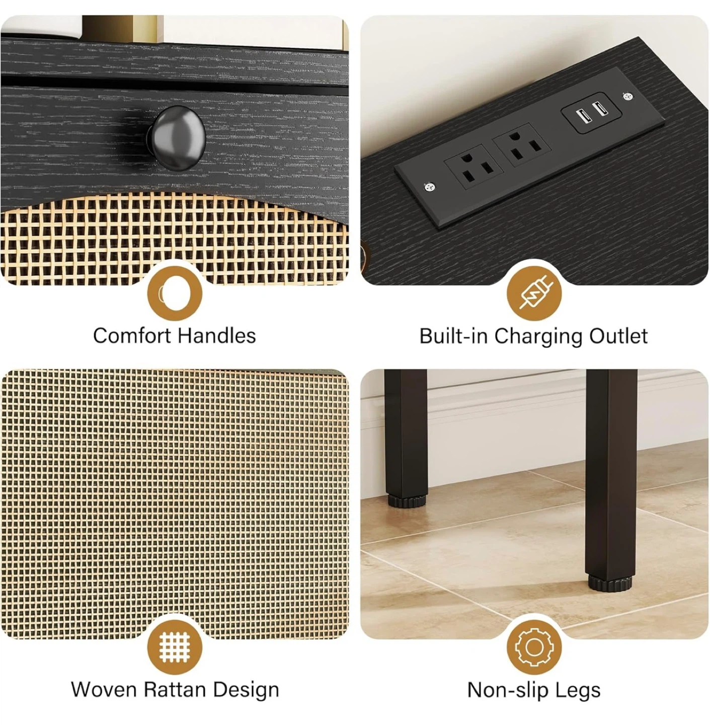 Modern Rattan Style Shoe Cabinet - photo 5