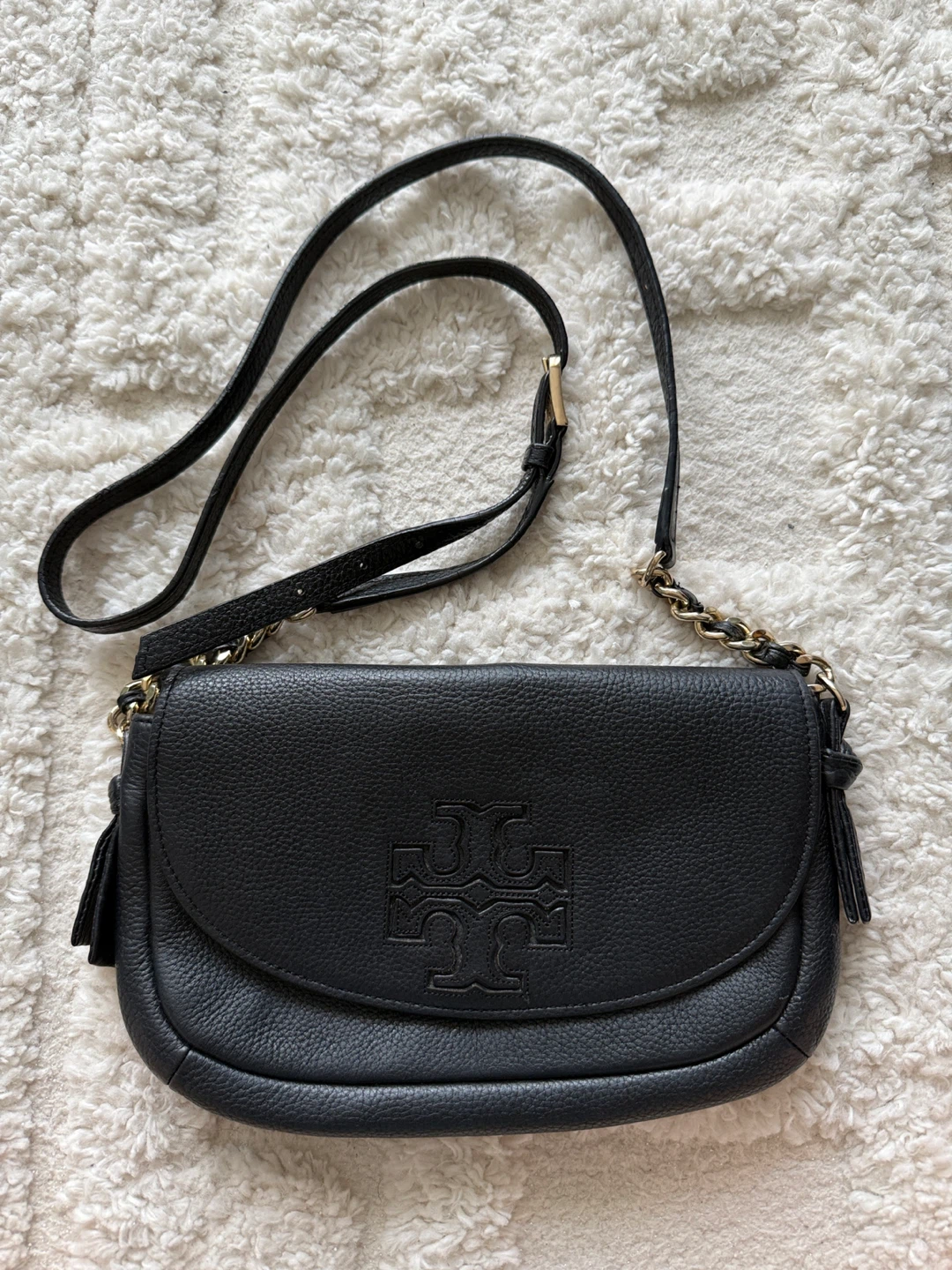Tory Burch Black Leather Crossbody Bag