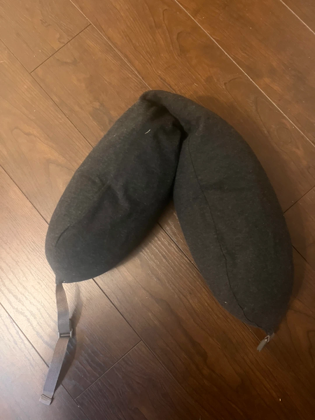 Black Travel Neck Pillow with Buckle