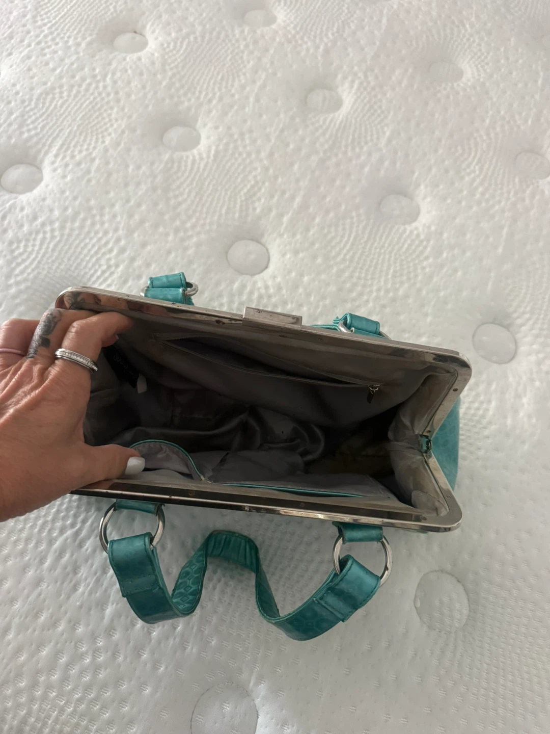 Sourpuss Teal Clasp Handbag - photo 2