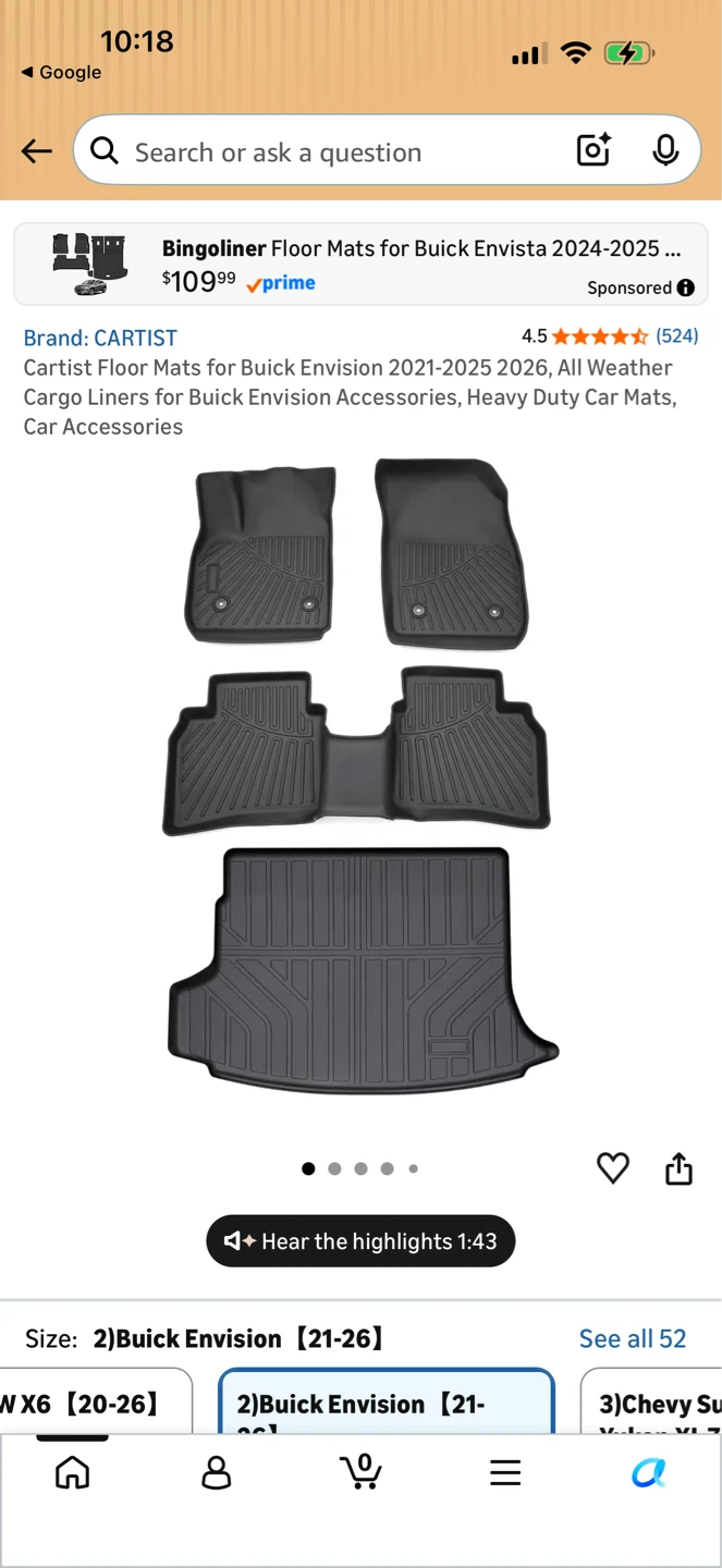 New Buick Envision 2021-2026 All Weather Floor Liners - photo 5