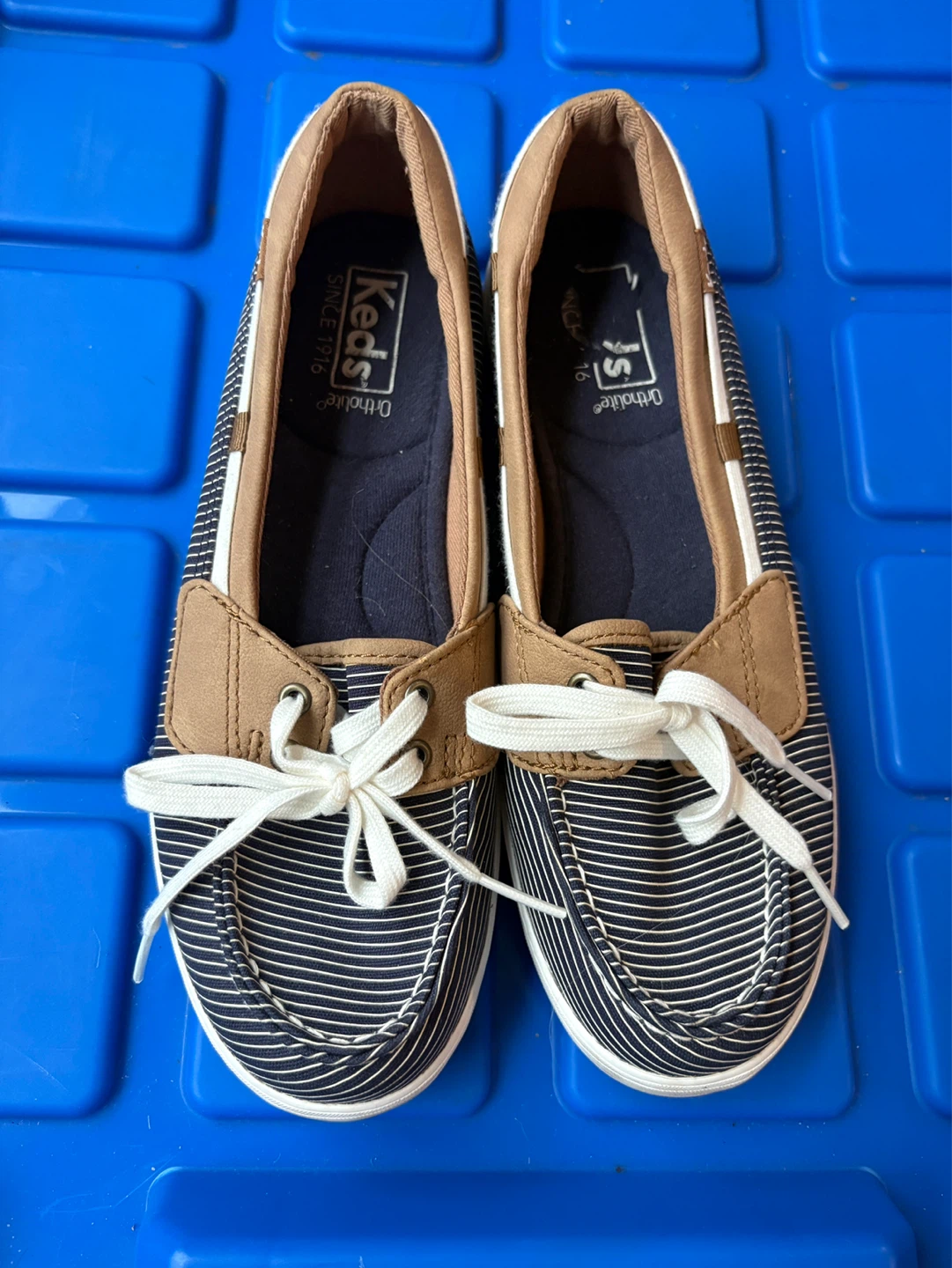Keds Striped Boat Shoes - Size 6