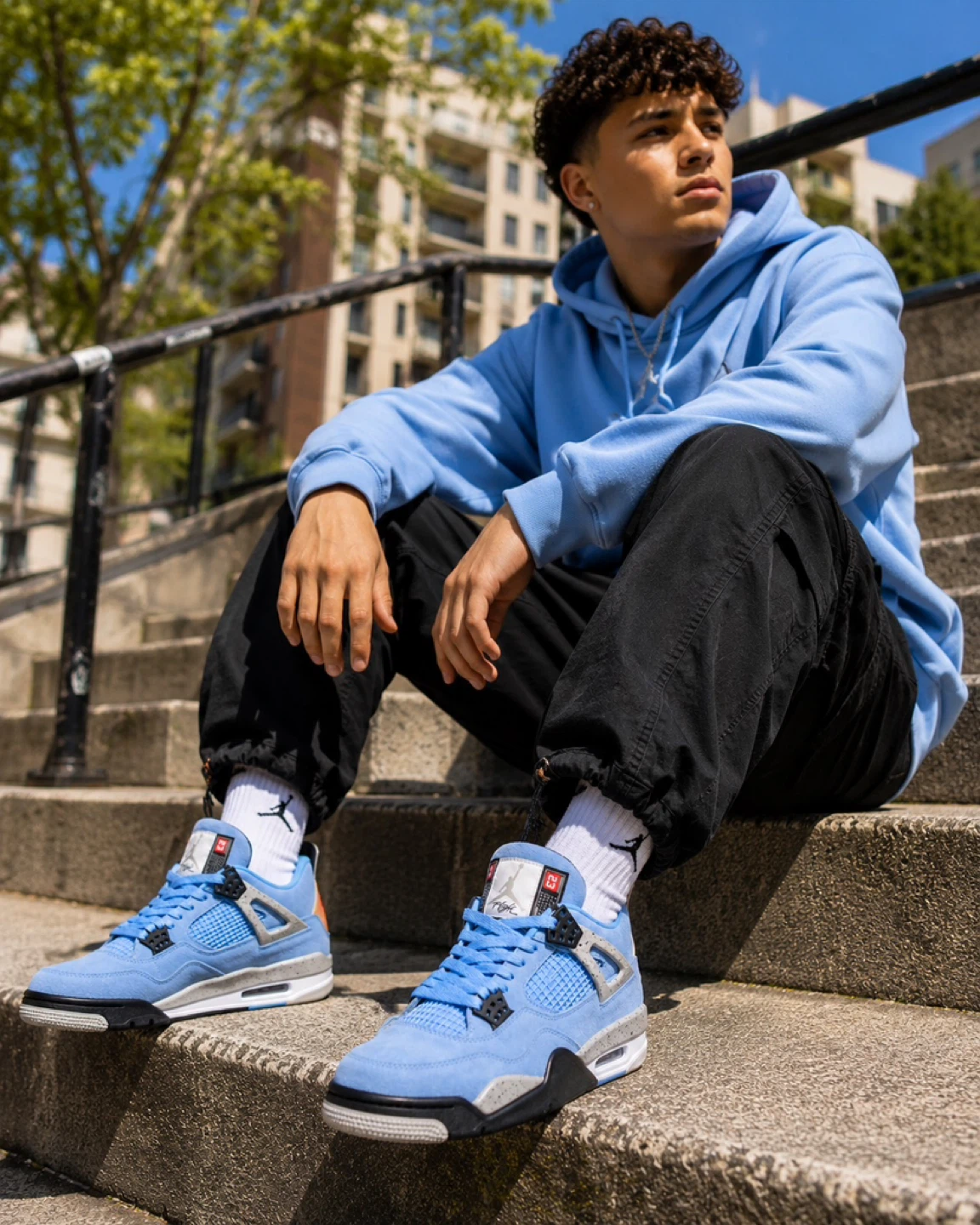 Air Jordan 4 Retro University Blue Men's Shoes - photo 4