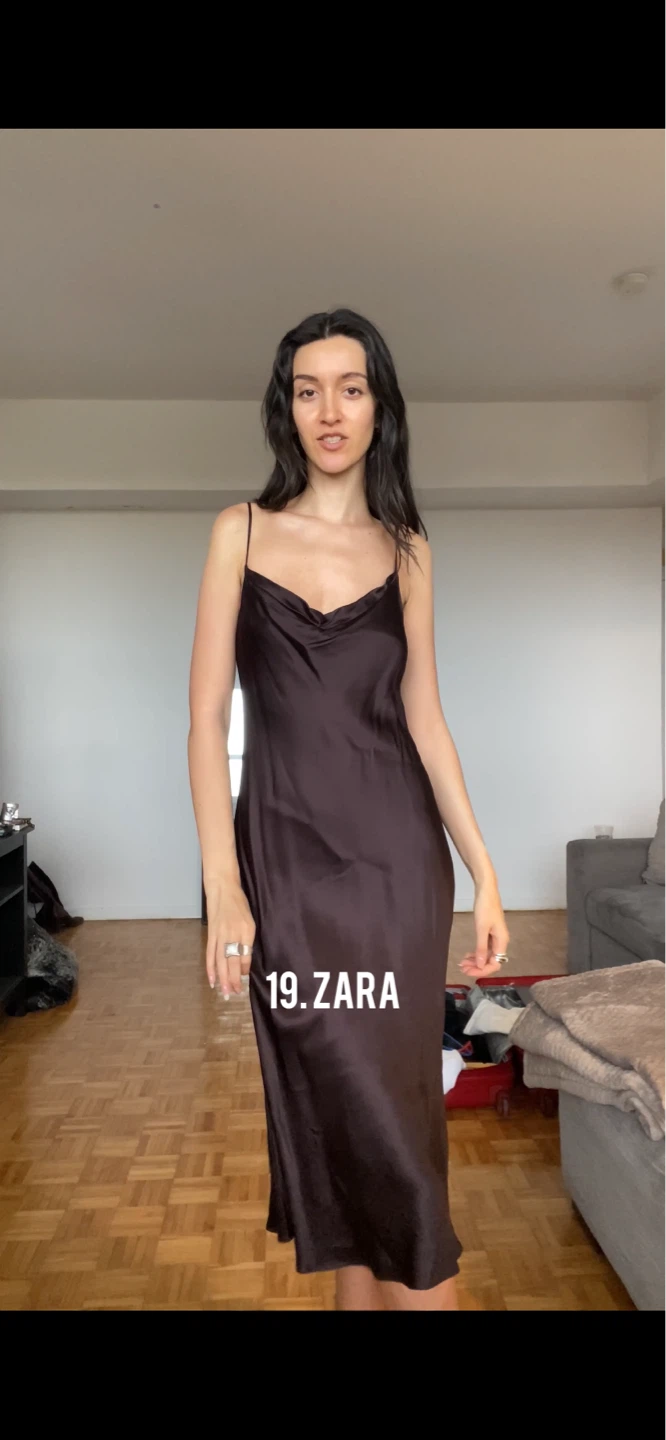 Zara Brown/Burgundy Slip Dress
