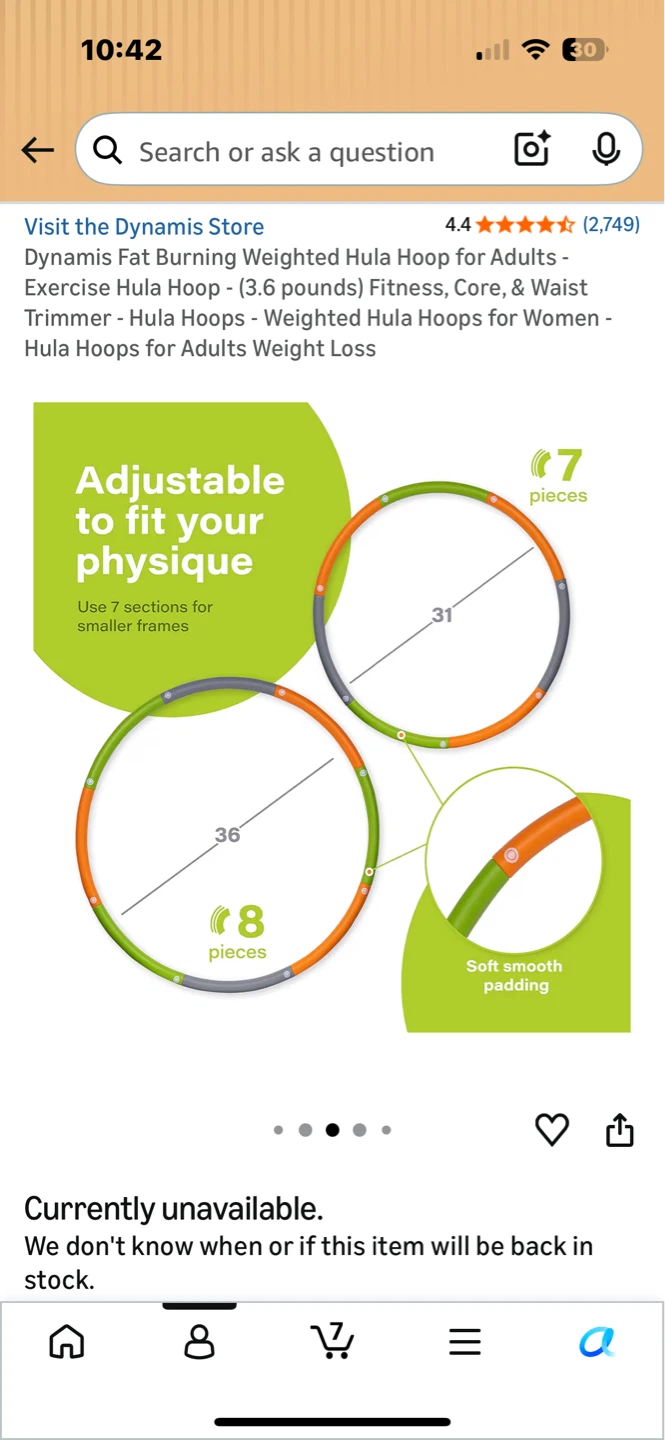 Weighted Hula Hoop 3.6 pounds - Detachable sections - photo 3