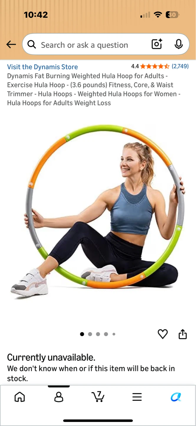 Weighted Hula Hoop 3.6 pounds - Detachable sections