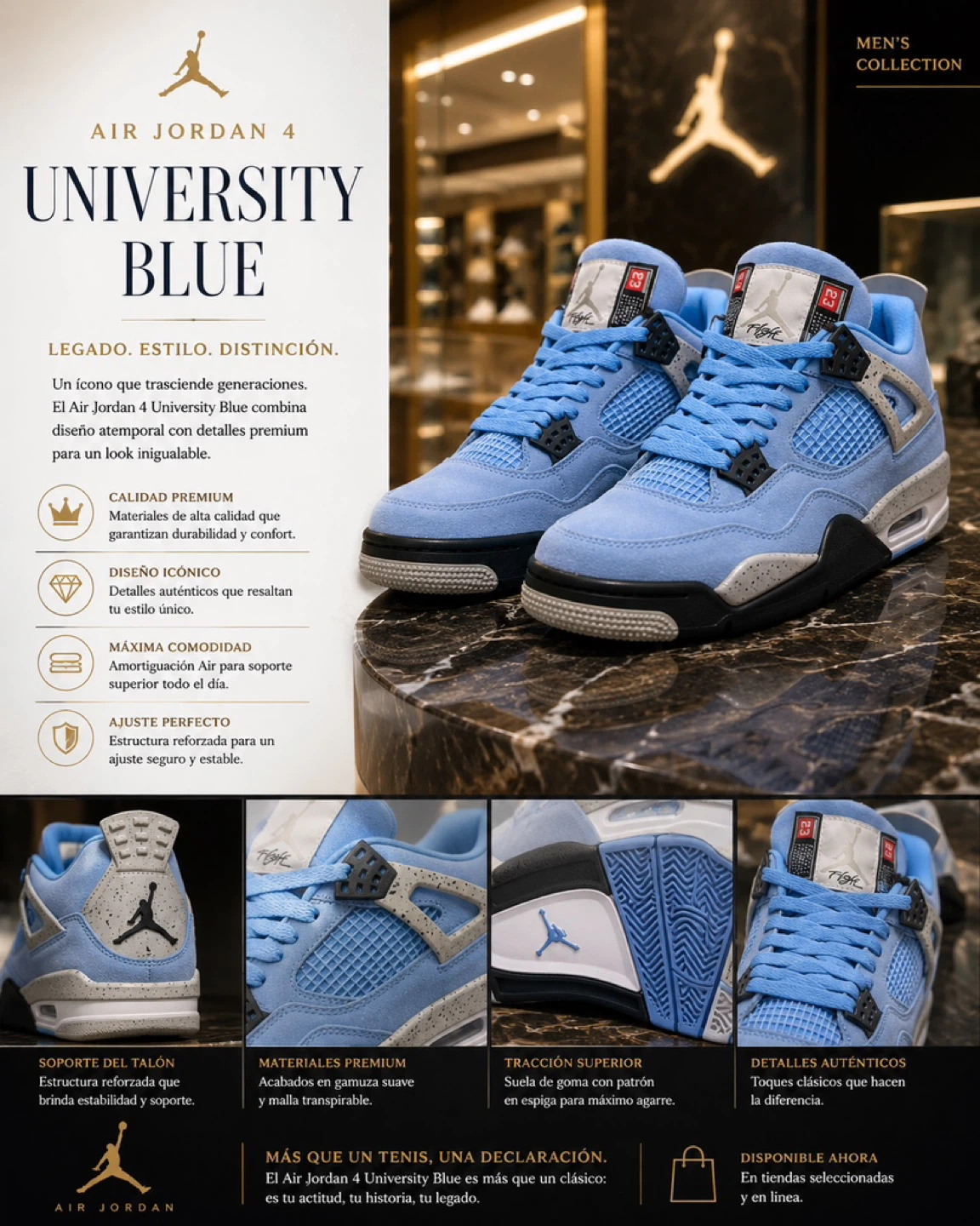❤️😉🔥Air Jordan 4 University Blue Retro Sneakers - photo 3
