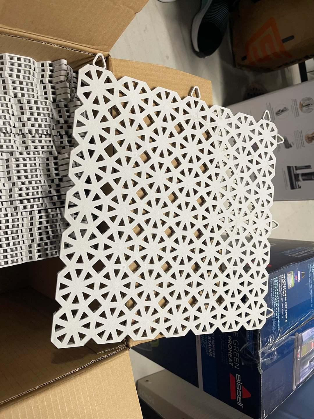White Interlocking Modular Patio Tiles