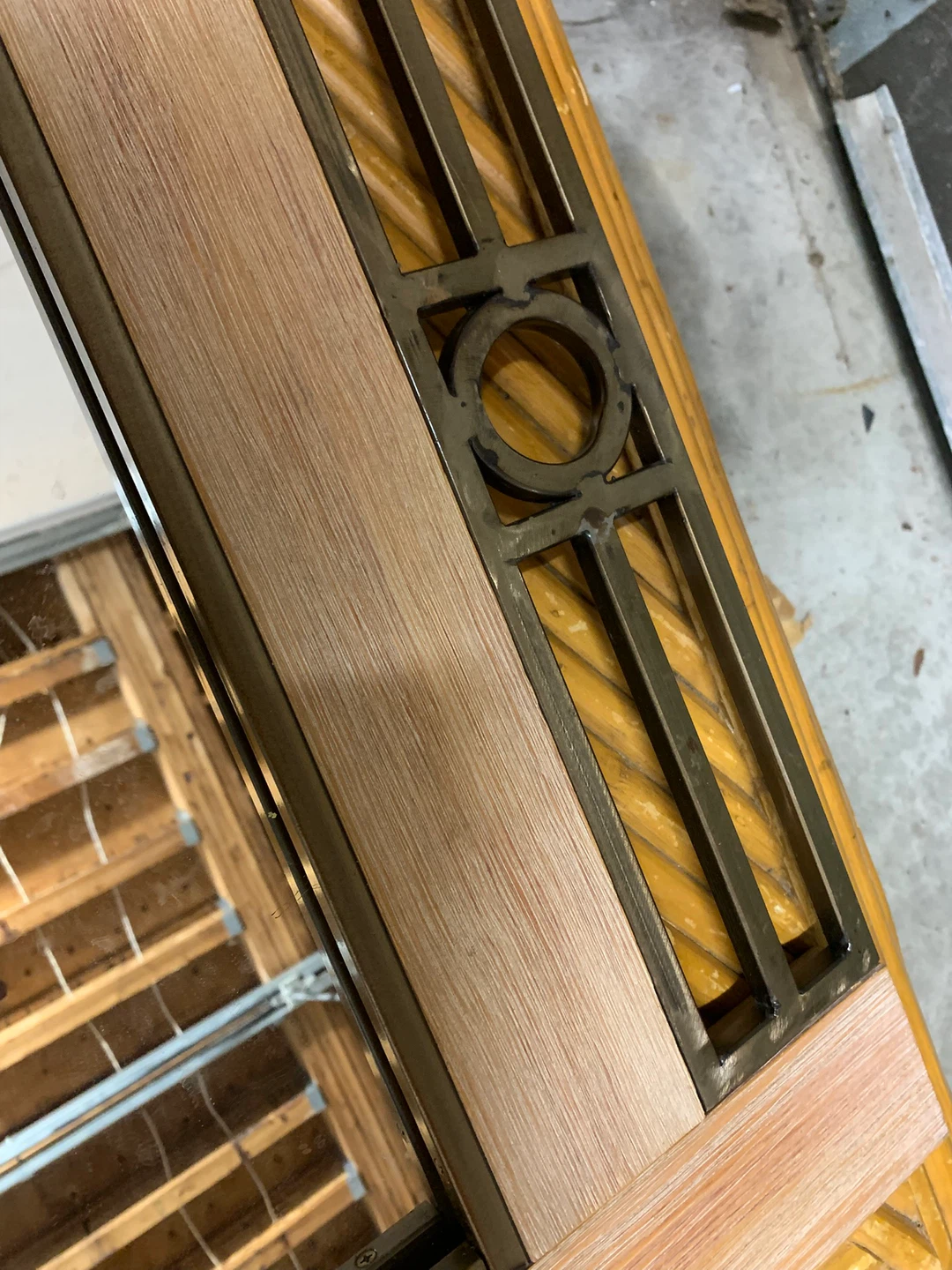 Wooden Framed Mirror with Decorative Metal Accent - photo 3