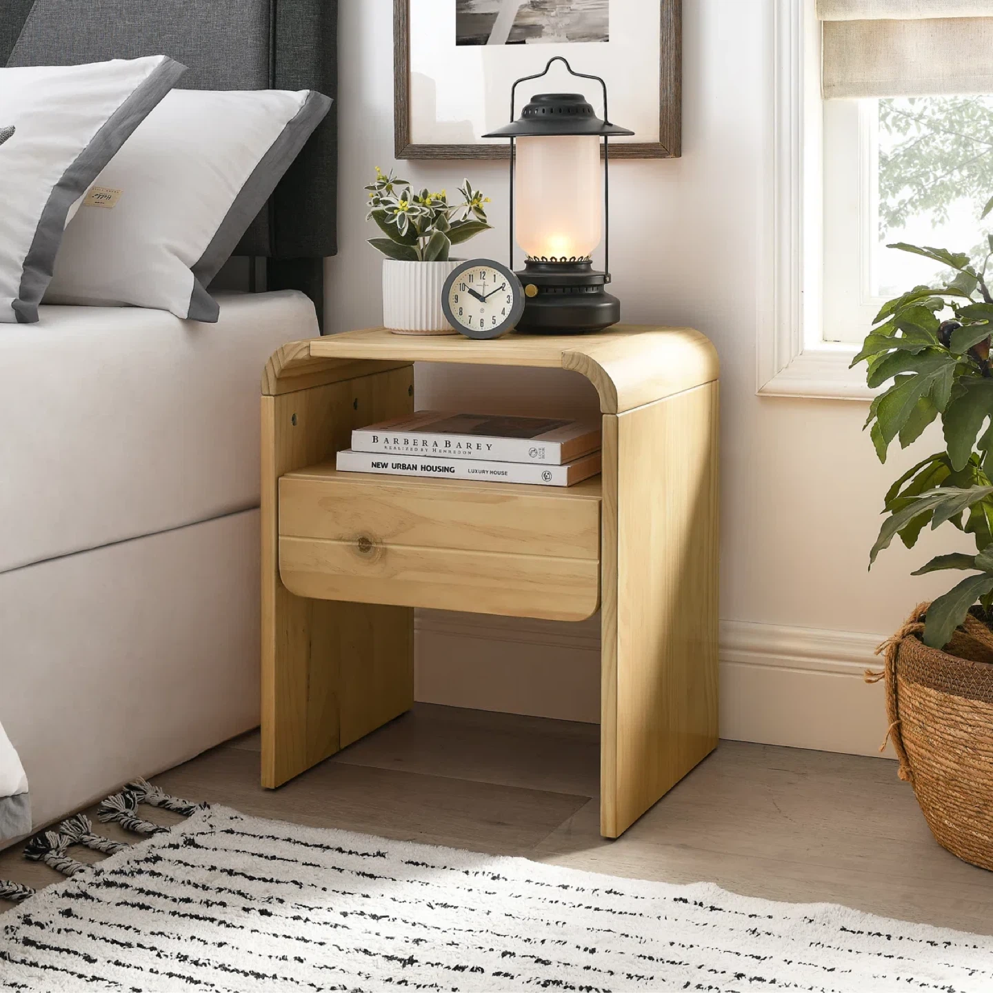 Mid-century Modern Light Wood Nightstand - photo 4