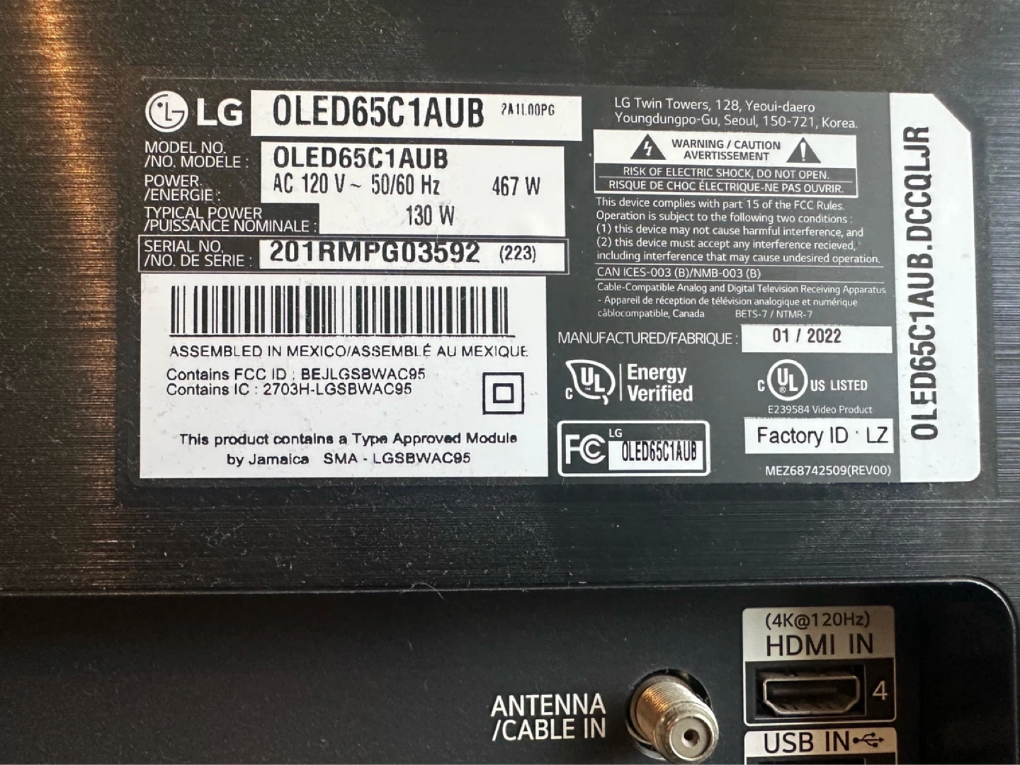 LG OLED65C1AUB 65 inch 4K UHD Smart TV - photo 3